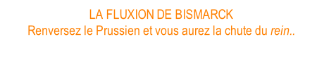 LA FLUXION DE BISMARCK Renversez le Prussien et vous aurez la chute du rein.. (Pour "renverser" l'image cliquez dessus)